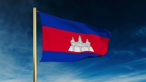 4K Cambodia flag slider style. Waving in the wind with cloud background animation Stock video