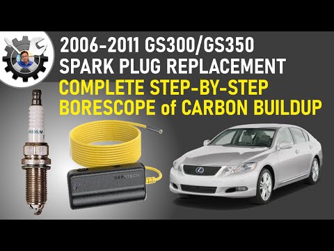 2006 GS300 Spark Plug Change & Borescope view of Carbon buildup on pistons