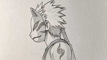 Easy How to Draw Kakashi Anbu | drawing tutorial | how to draw anime boy