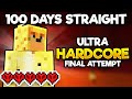 I Survived 100 Days Of ULTRA Hardcore With No Breaks