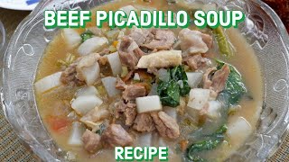 BEEF PICADILLO SOUP RECIPE