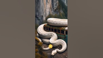 Rare discovery of python circling a bus in the Amazon forest #python #jungle #rare #bus #truck