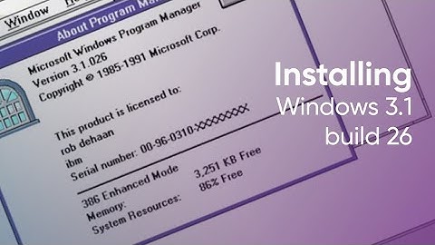 Installing Windows 3.1 build 026 (3.1.026)