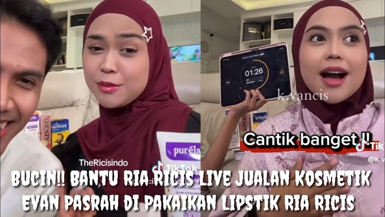 Ria Ricis Ajak Evan Live Jualan Kosmetik dan Mukena@Lisa dan Ayah