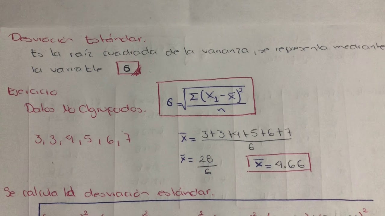 Desviaci n Est ndar Datos No Agrupados YouTube