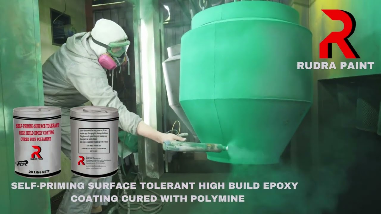 Self priming surface tolerant high build epoxy coating cured with polymine