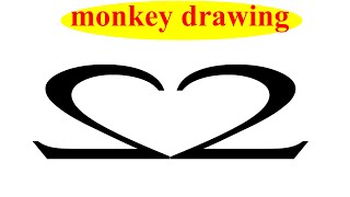 How to draw monkey from number 22 | monkey drawing easy | monkey drawing tutorial | number drawing