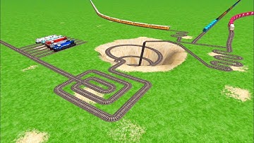 AI TRAINS CROSSING CAREFULLY SQUARE CIRCLES RAILROAD TRACKS ZIG ZAG TRACKS || #railway 