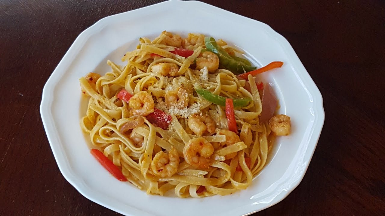 FAJITAS DE CAMARON CON FETTUCCINE YouTube