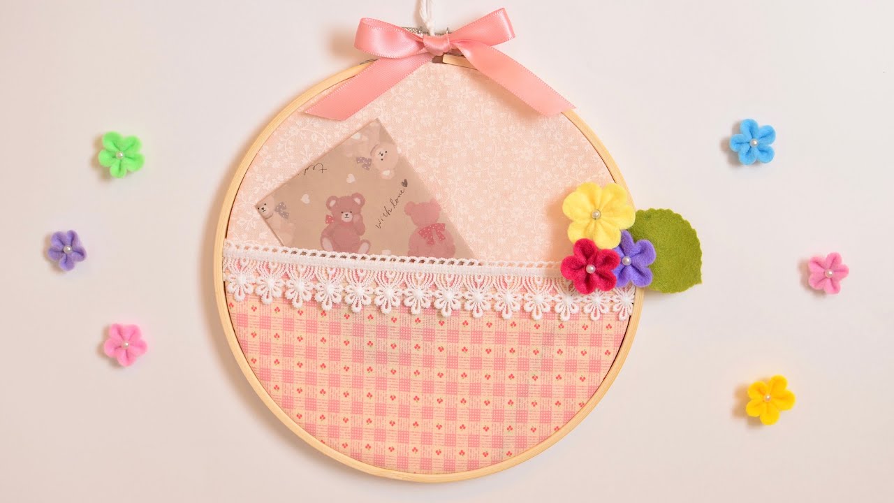 100均DIY】刺繍枠で作るウォールポケット♡ - YouTube