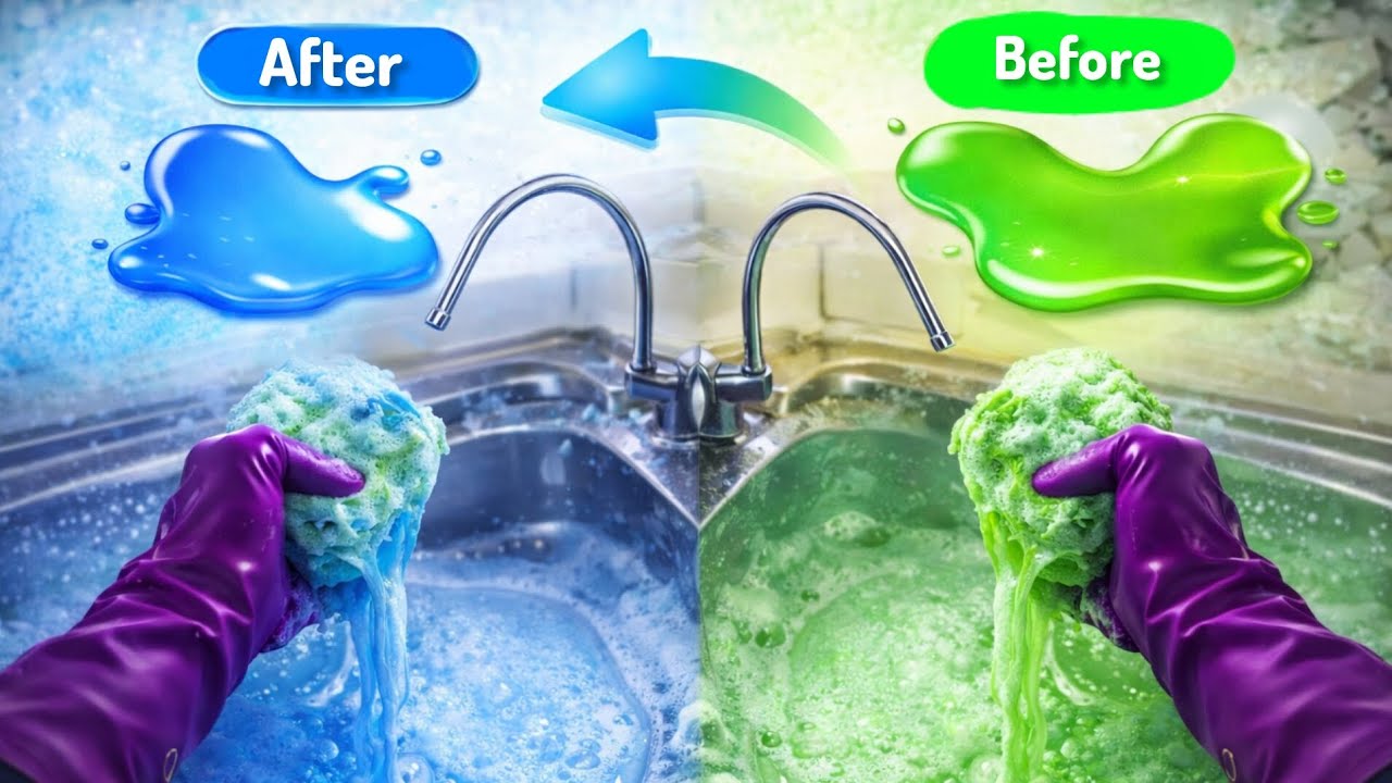 Dish Soap Magic 🟢🔵|Transforming Your Sink