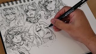 A Page of Faces! Are You Inktobering? - Draw With Mikey 127