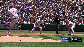 LAD@COL: Turner starts 5-4-3 double play