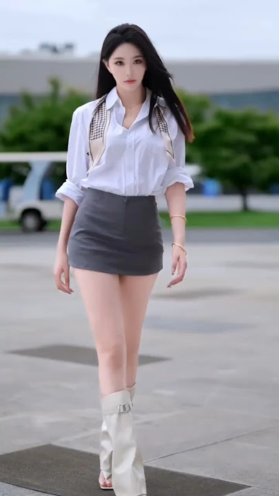 Beautiful chinese girl street fashion tiktok