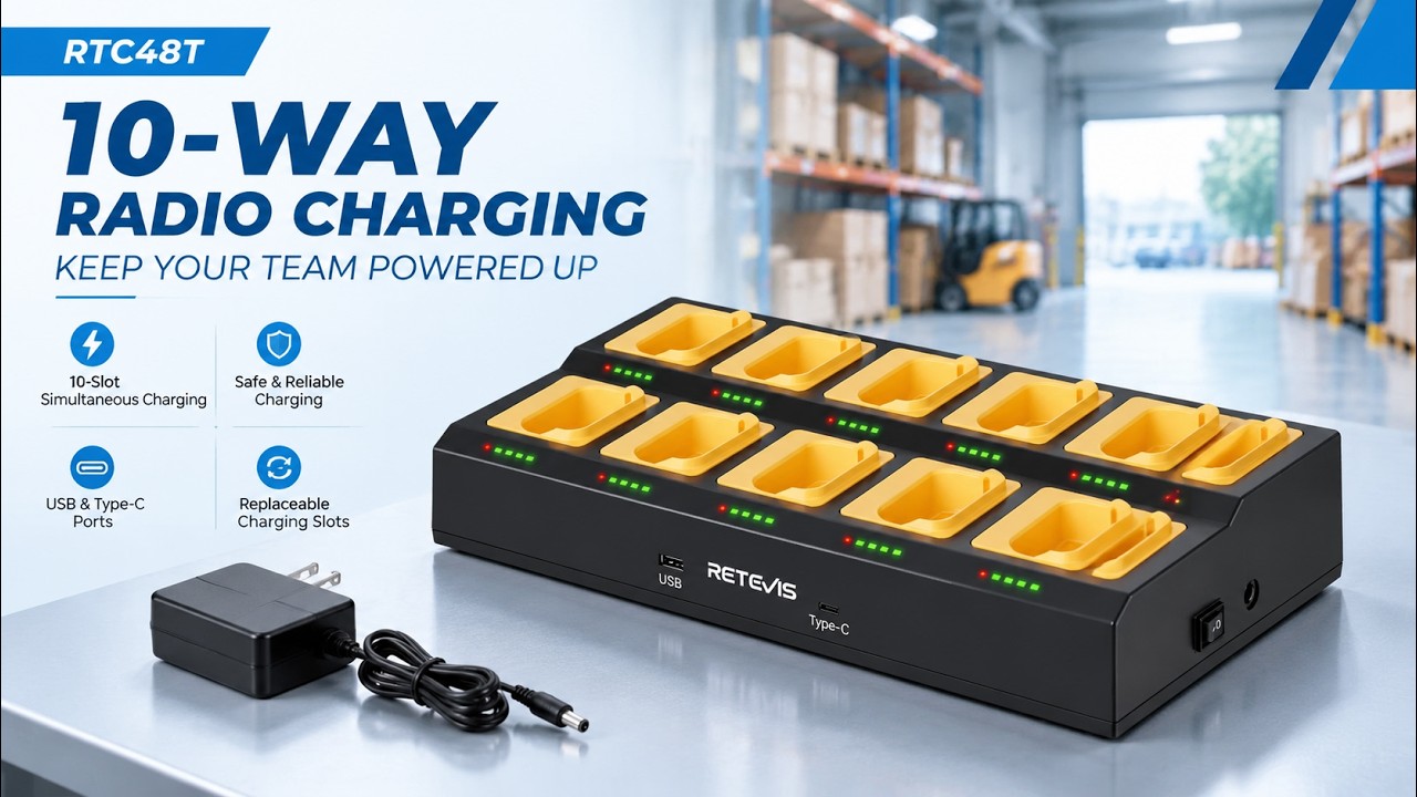 Retevis RTC48T Ten-way Charger for RB48 and RB648 Series Walkie Talkie