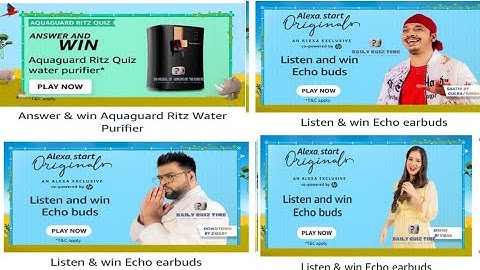 Amazon Listen and Win Echo Buds Quiz Answers Today|10 July 2022 | Daily Quiz Time