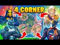 The mythic 4 corner god challenge in fortnite