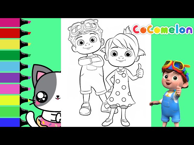 Coloring Cocomelon TomTom and YoYo Coloring Book Page