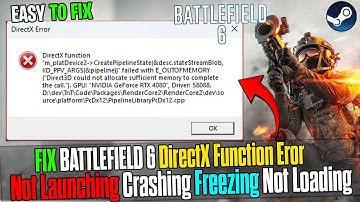 How to Fix DirectX Function Error in Battlefield 6 🛠️ Crashing, Freezing & Not Launching, Lagging ✅
