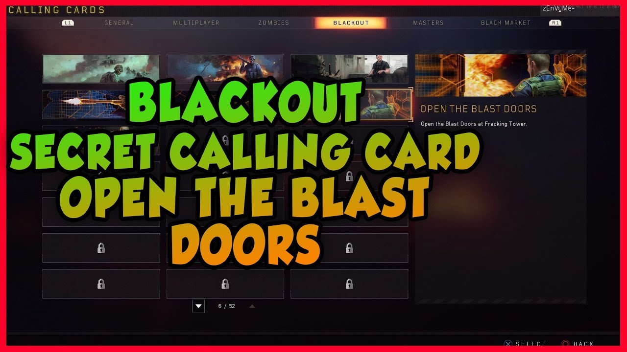 Blackout Secret Calling Card "Open The Blast Doors" Dark Ops #3