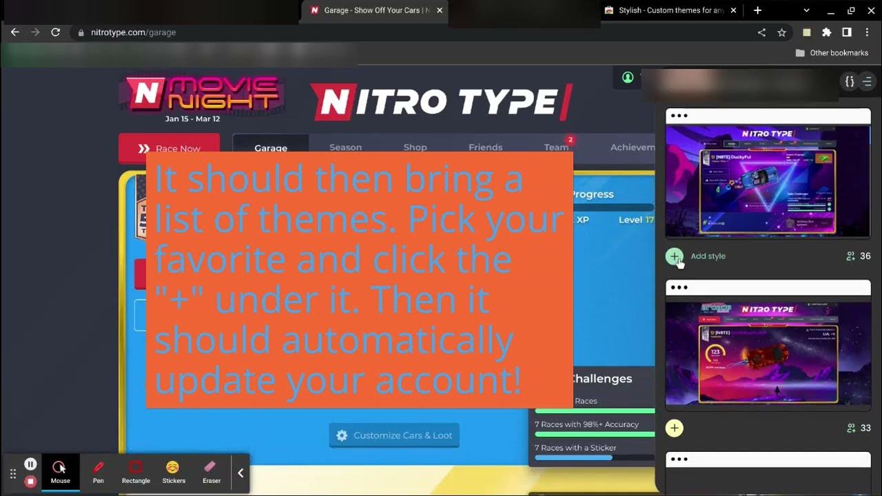 How To Add A Cool NitroType Theme To Your Account YouTube