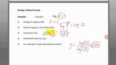 College Algebra - Section 5.5 - Video 4 - Change of Base Formula