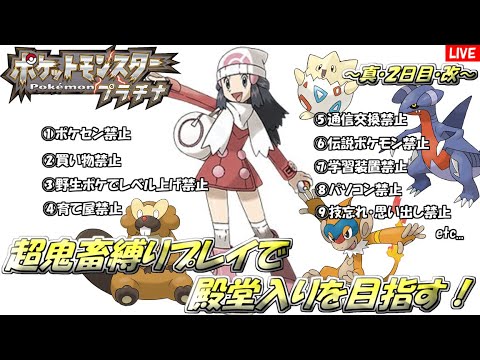 【ポケモンプラチナ】鬼畜縛りプレイでチャンピオンになる。～真・２日目・改～【ポケセン封鎖】