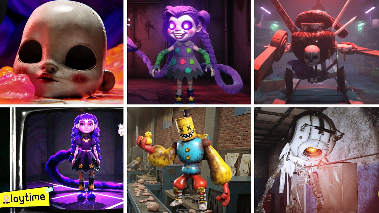 Poppy Playtime: Chapter 5 -ALL Jumpscares & Scary Moments With Lily Love Braids vs Catnap vs Huggy