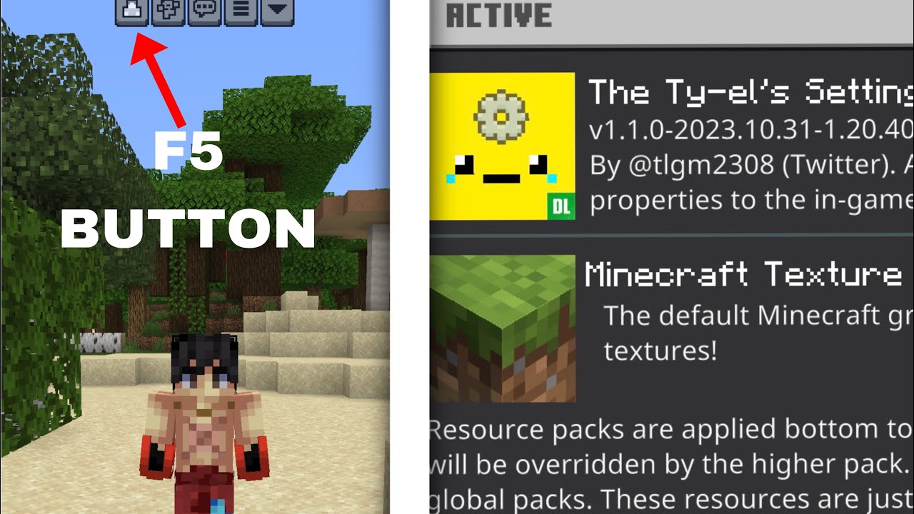 F5 BUTTON MOD FOR MCPE 1.20+ - YouTube