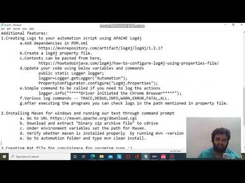 Logs4j and Maven for windows - Additional feauture for BDD