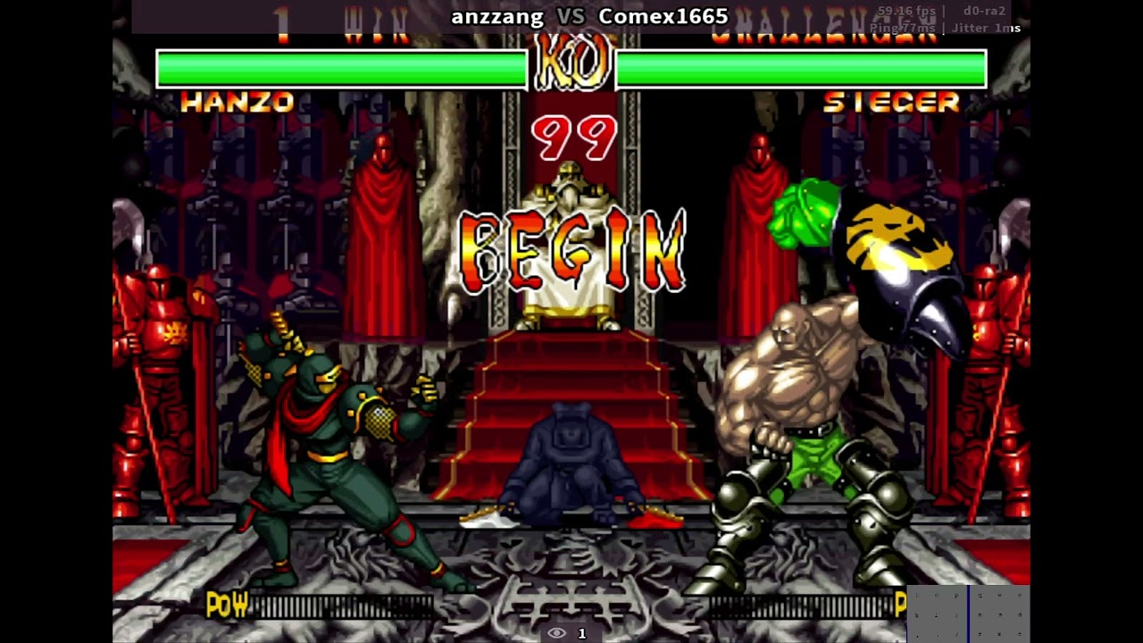 Hanzo vs Sieger (Comex1665) Samurai Showdown 2 Fightcade Match