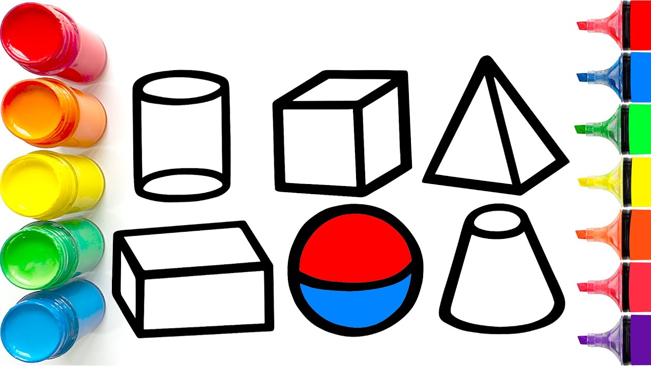 How to Draw Colorful 3D Shapes | Easy Step by Step Tutorial
