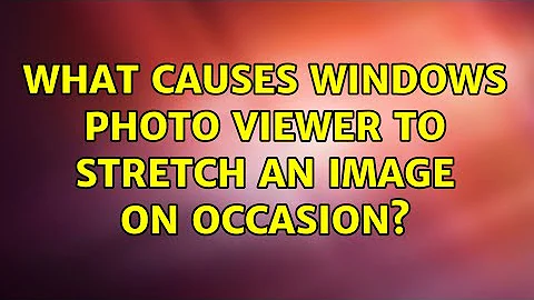 What causes Windows Photo Viewer to stretch an image on occasion?