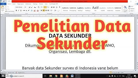 Penelitian Data Sekunder