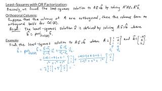 Linear Algebra - Least-Squares with QR Factorization