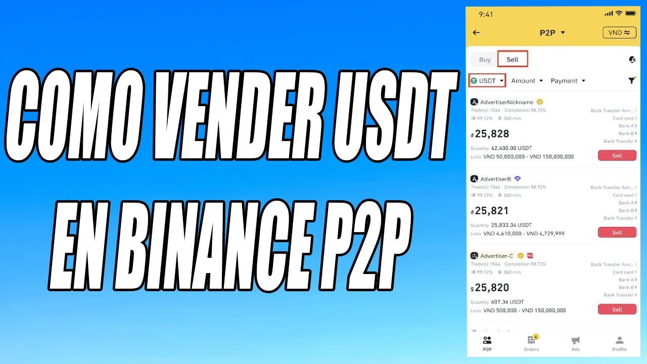 How to sell USDT on Binance P2P
