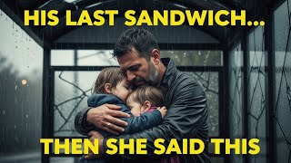 Struggling Single Dad Shares His Last Sandwich With Crying Kids—Then One Whispers, “You're My Hero”