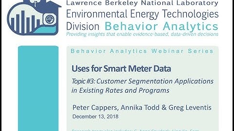 Topic #3: Customer Segmentation Applications in Existing Rates and Programs