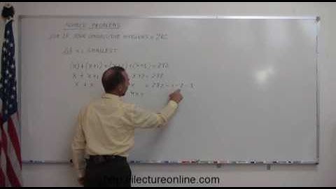 1.Algebra   Word Problems   The Sum of Consecutive Integers (1 of 3)