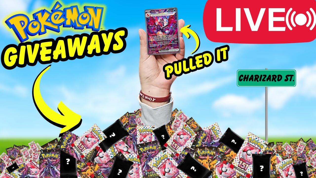 giving away 10 charizard codes . tell me why you... LIVE🔴 Giving Away Pokemon Cards BUT if I don't Pull CHARIZARD I Give ...