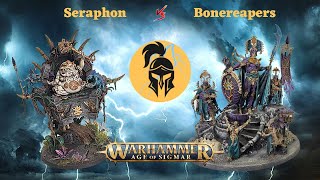 Age of Sigmar Battle Report: New Seraphon vs NEW Ossiarch Bonereapers REMATCH!