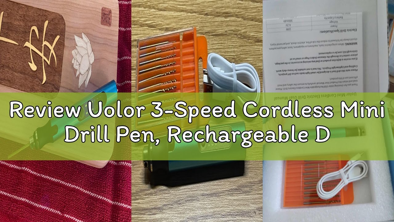 Review Uolor 3-Speed Cordless Mini Drill Pen, Rechargeable DIY Electric Hand Drill with 10 Small Dri