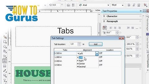 How to use Text Tabs in CorelDRAW Text Effects Tutorial