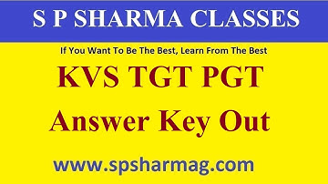 KVS TGT PGT Answer Key Out