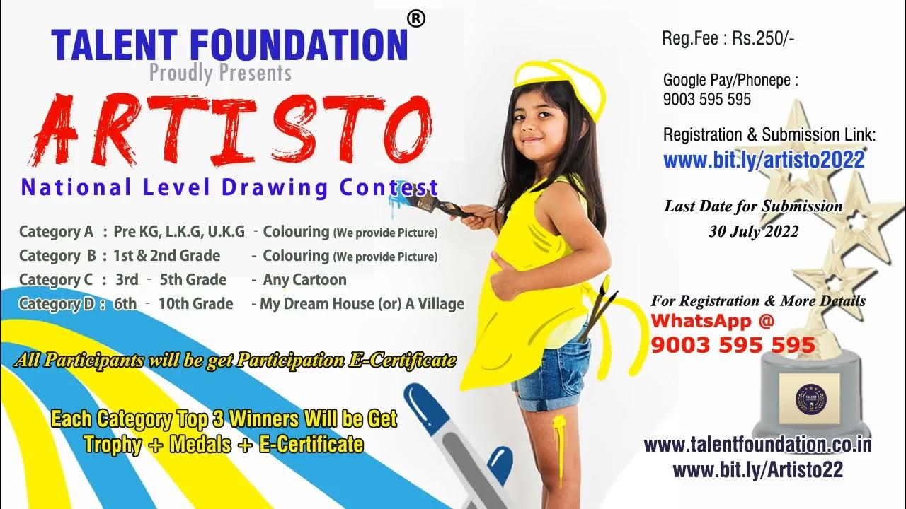 ARTISTO 2022 - NATIONAL LEVEL ONLINE DRAWING CONTEST - TALENT FOUNDATION