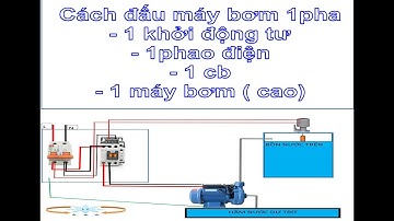 Cách đấu máy bơm 1 pha, điều khiển bằng, cb, contactor và một phao điện