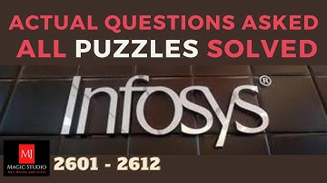 INFOSYS 2022/2023 - PUZZLES with SOLUTIONS | 2601 - 2612 (MUST DO)