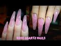 Easy Rose Quartz Nails Using Polygel and Gel Polish