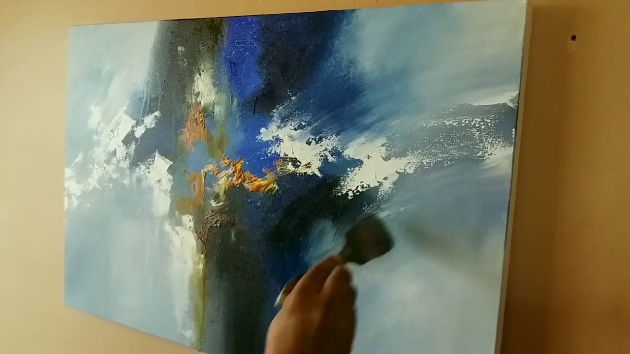 Abstract painting / Acrylic abstract painting using palette knife and brush / Demo