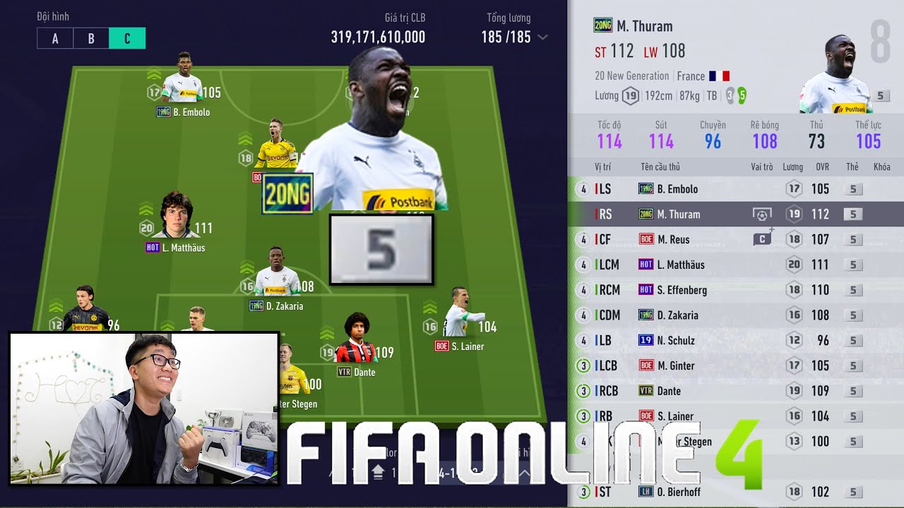 FIFA ONLINE 4: Đi Chợ Build Team Mönchengladbach Cùng " Voi Rừng" THURAM 20NG & Bốc Thăm Giải Đấu MC